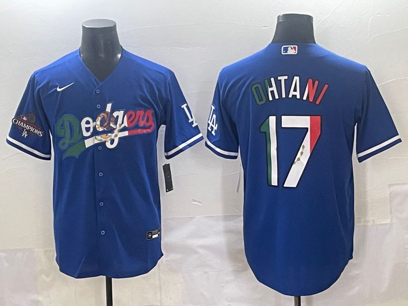Men 2025 Los Angeles Dodgers #17 Ohtani Blue Nike MLB Jersey style 7155